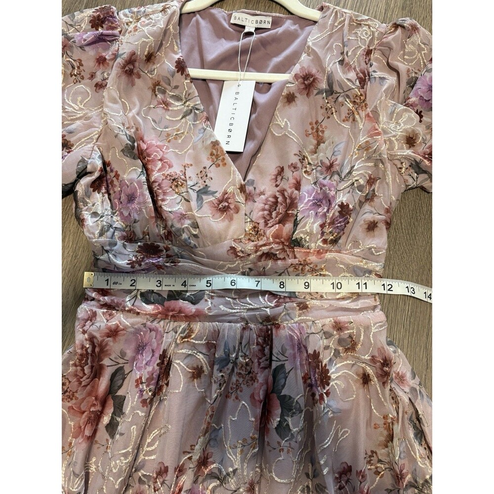 Baltic Born Ardley Embossed Maxi Dress Floral Pink Champagne Formal Wedding Sz S - Picture 8 of 13